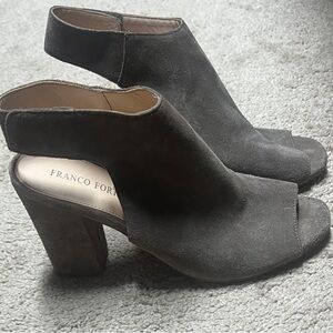 Franco Fortini Women's Charcoal Open Toe Heels